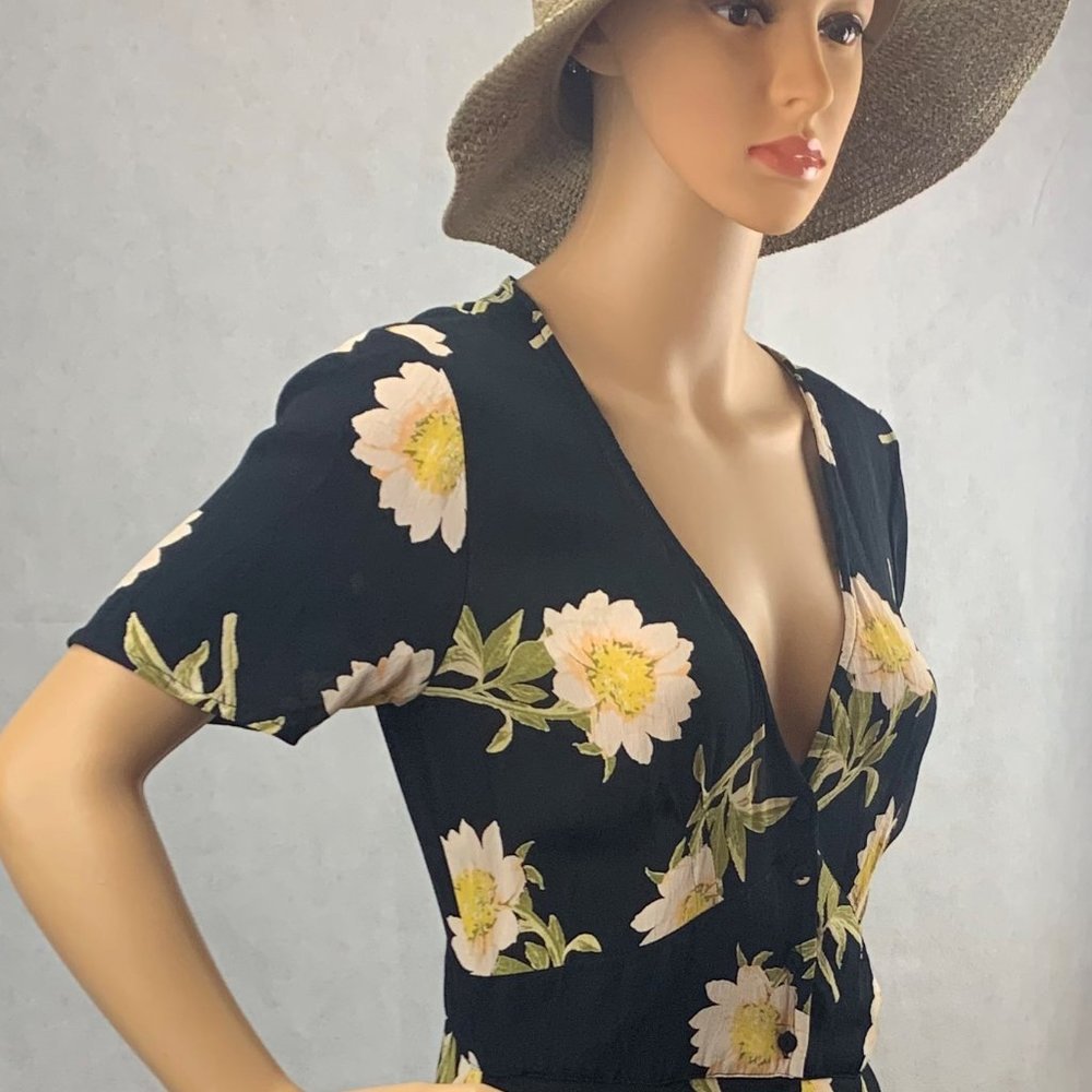 Miss Selfridge sunflower print midi dress